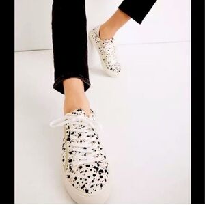 Madewell Sidewalk Low top sneakers real fur spattered painted calf hair 11M
